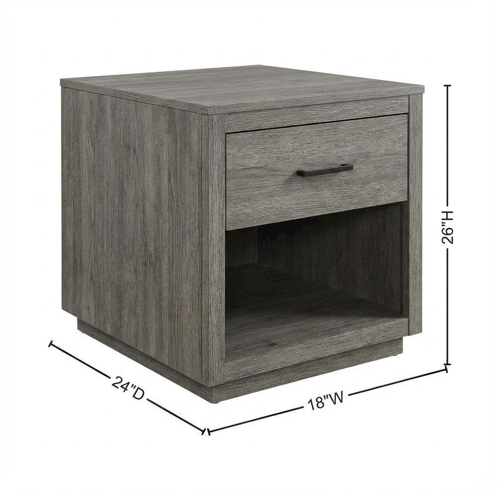 Casual Champagne Nightstand with Dovetailed Drawers and Metal Glides