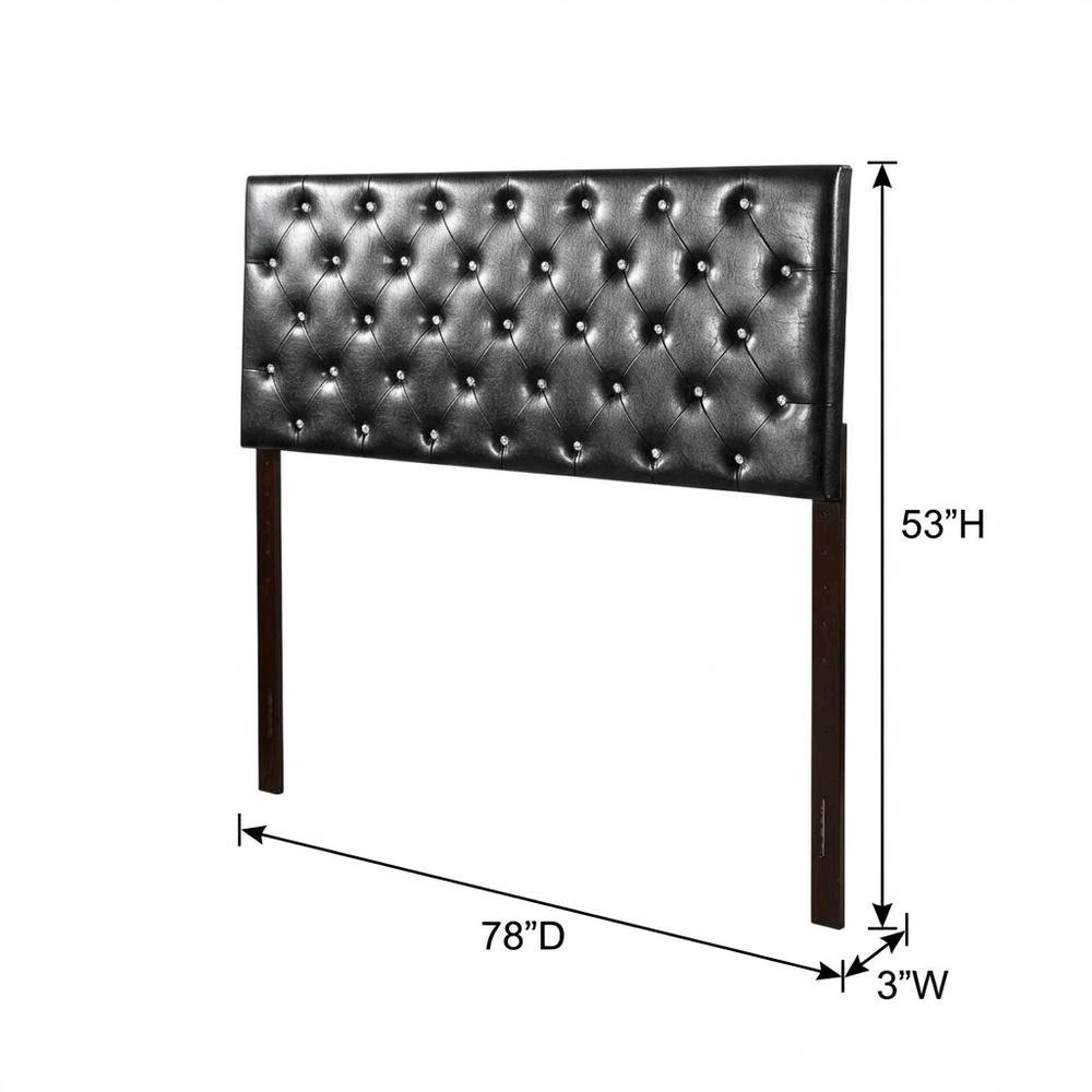 Black King Headboard with Casual Style Frame Construction and Durable Build