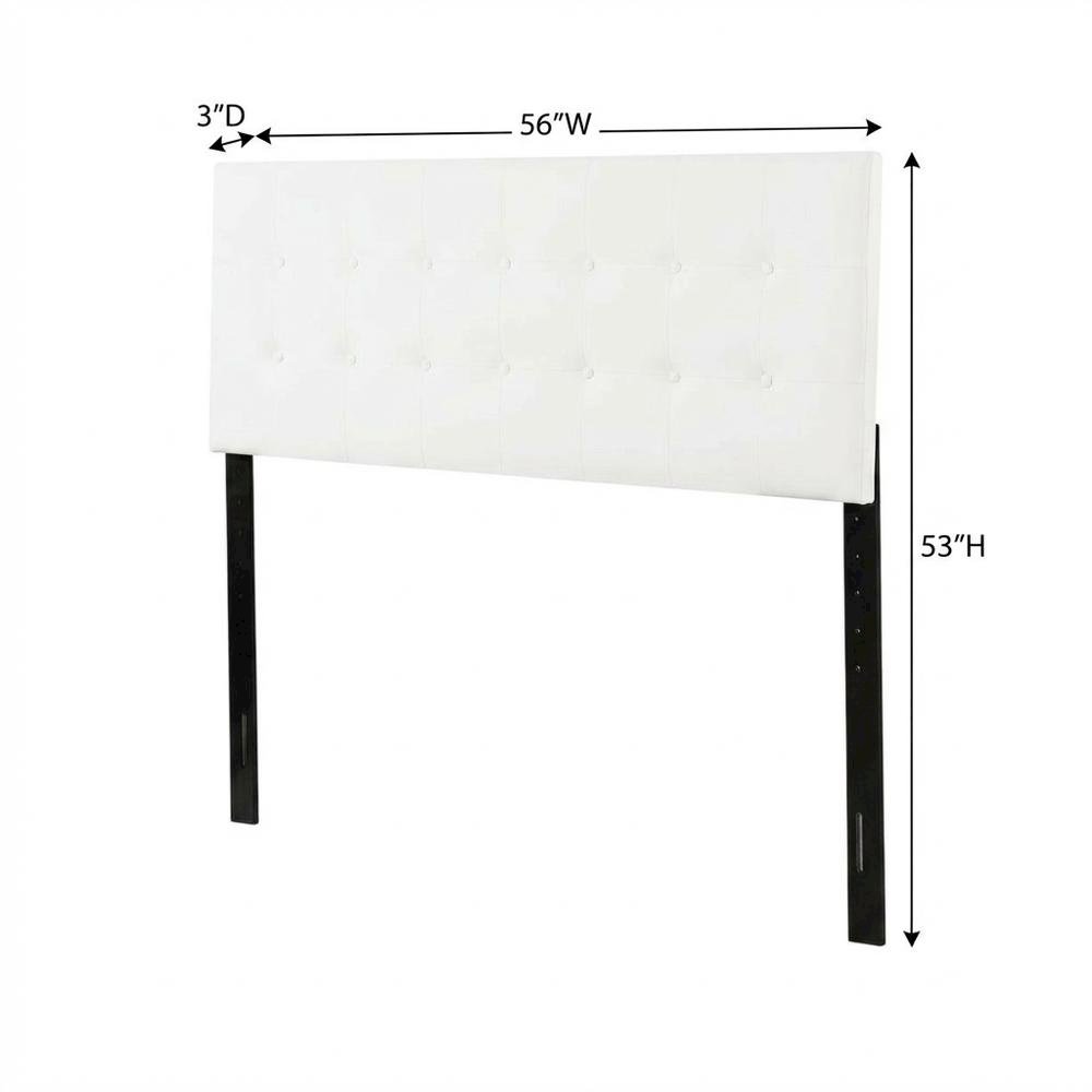 White Full Headboard with Casual Style Frame Construction and Durable Build