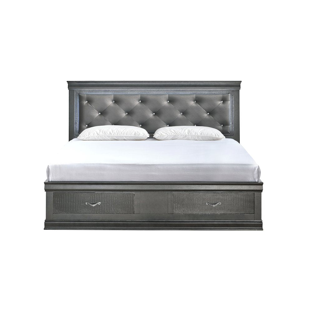 Glory Furniture Lorana Full Bed, Gunmetal Gray Color