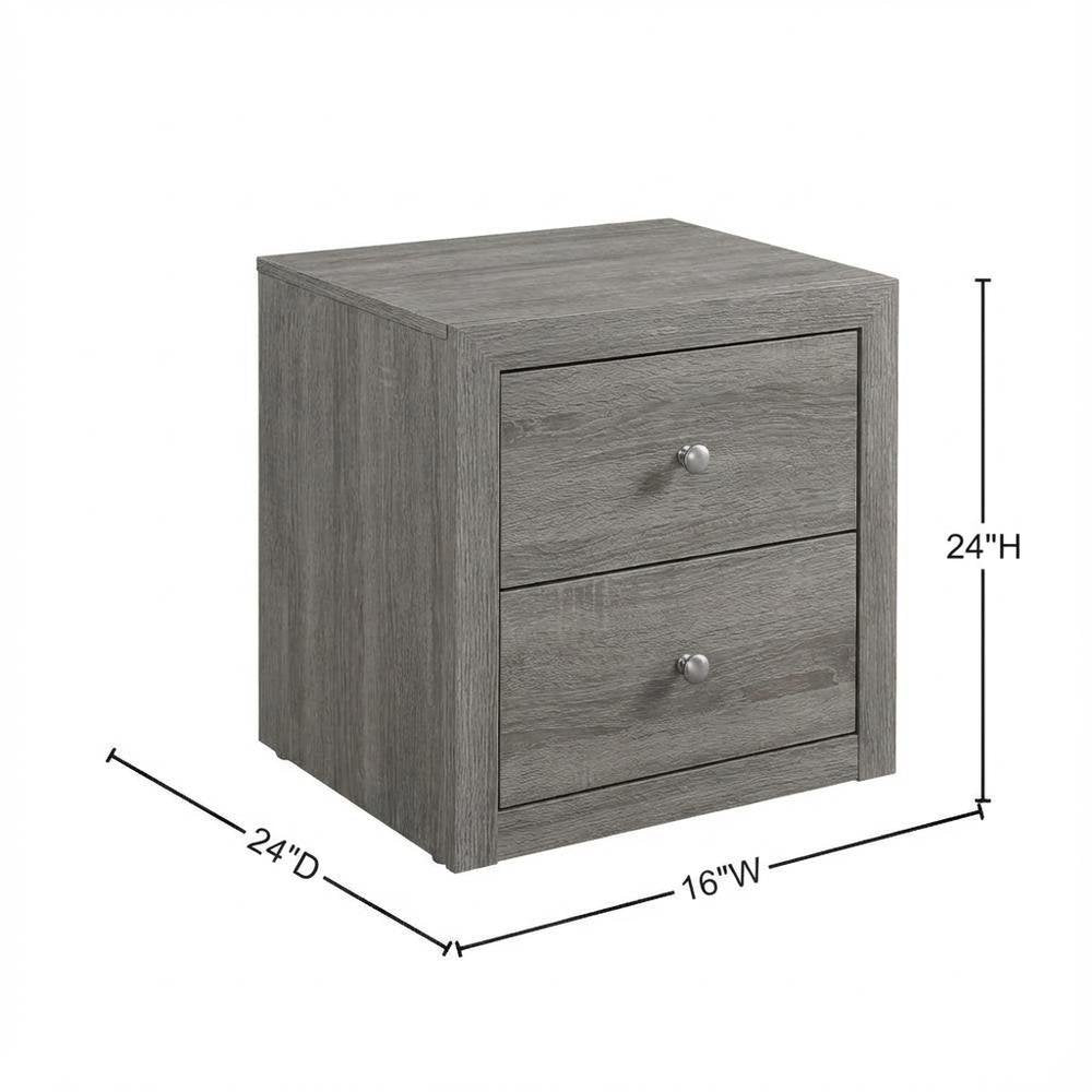 Champagne-Colored Nightstand, Dovetailed Drawer, Metal Glides, for Bedroom Style