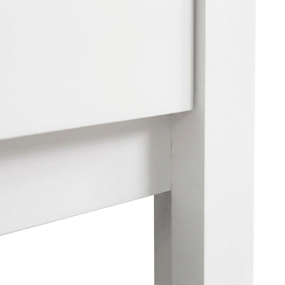 White Nightstand with Dovetailed Drawers and Transitional Style