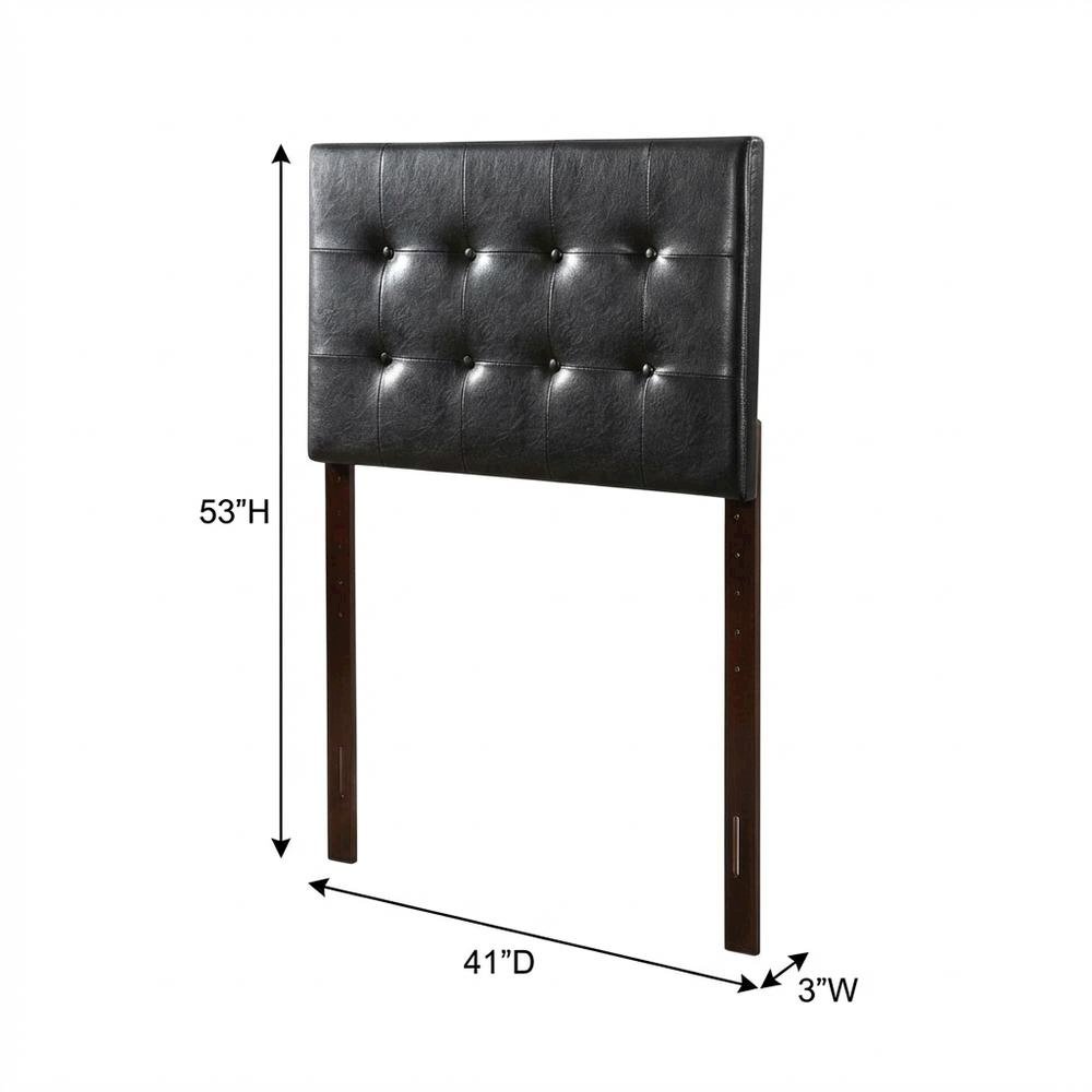 Black Twin Headboard with Casual Style and Sturdy Frame Construction