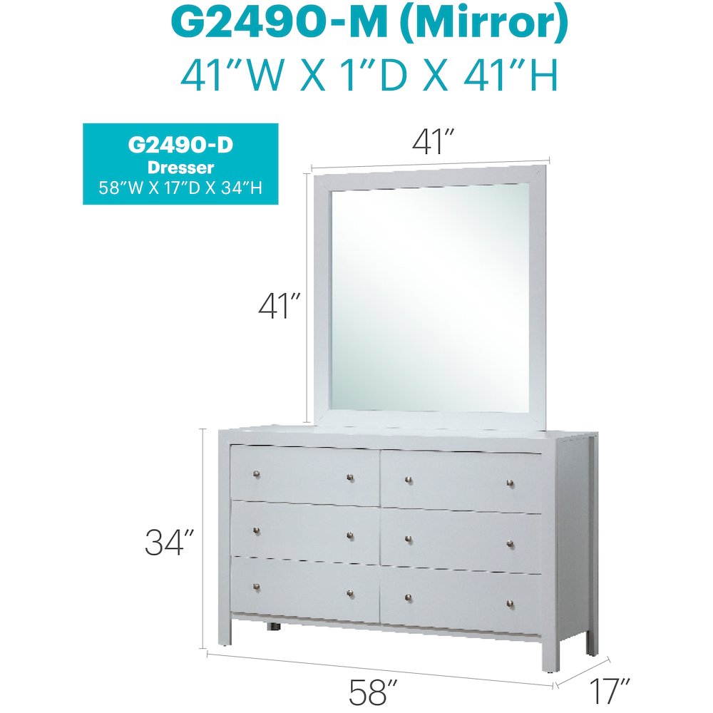 Glory Furniture Burlington Dresser in White Color