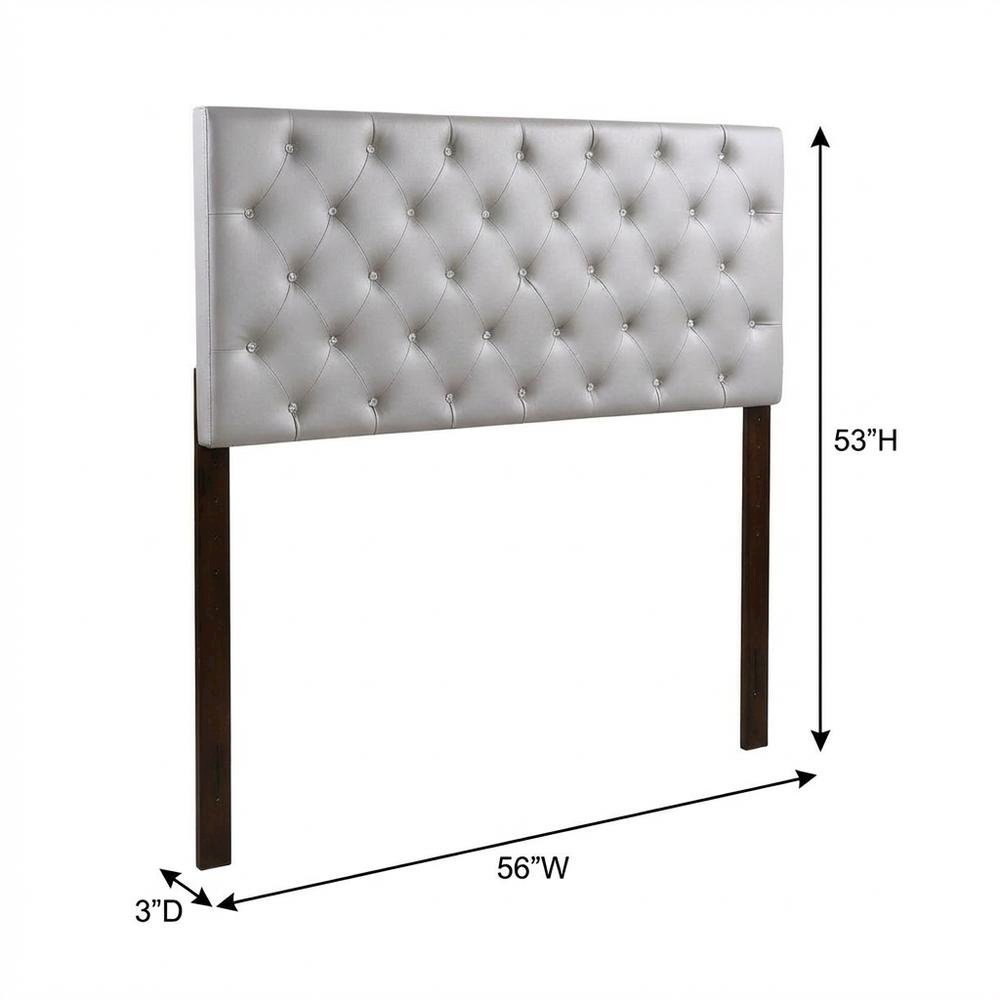 Light Gray Full Headboard with Casual Design and Sturdy Frame Construction