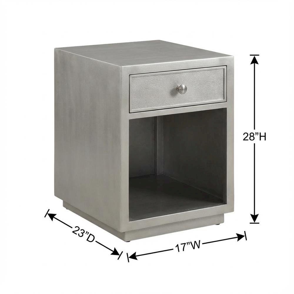 Contemporary Champagne Nightstand with Dovetailed Drawers and Metal Glides