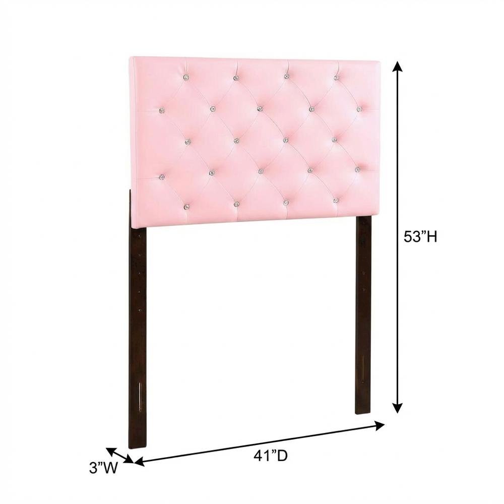Pink Twin Headboard with Casual Style Frame Construction and Durable Design