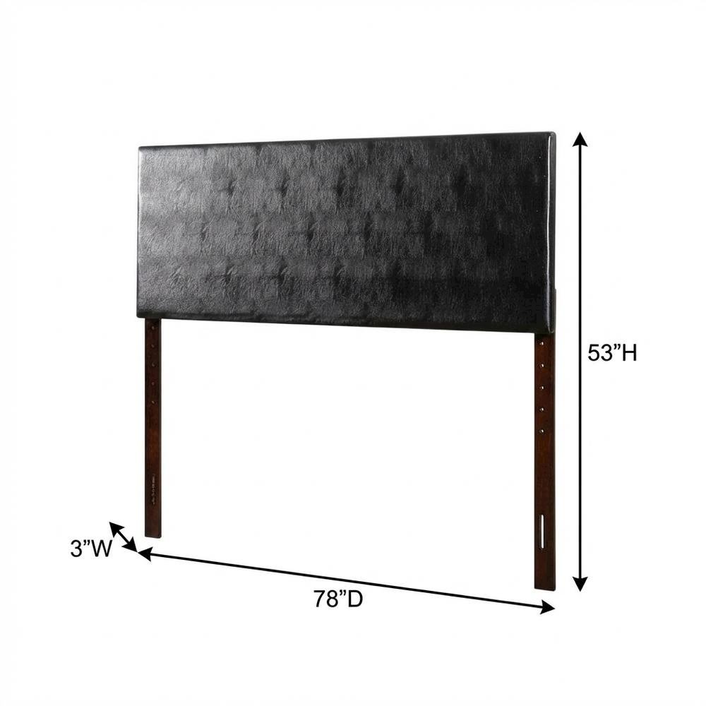 Black King Headboard with Casual Style Frame Construction and Durable Build