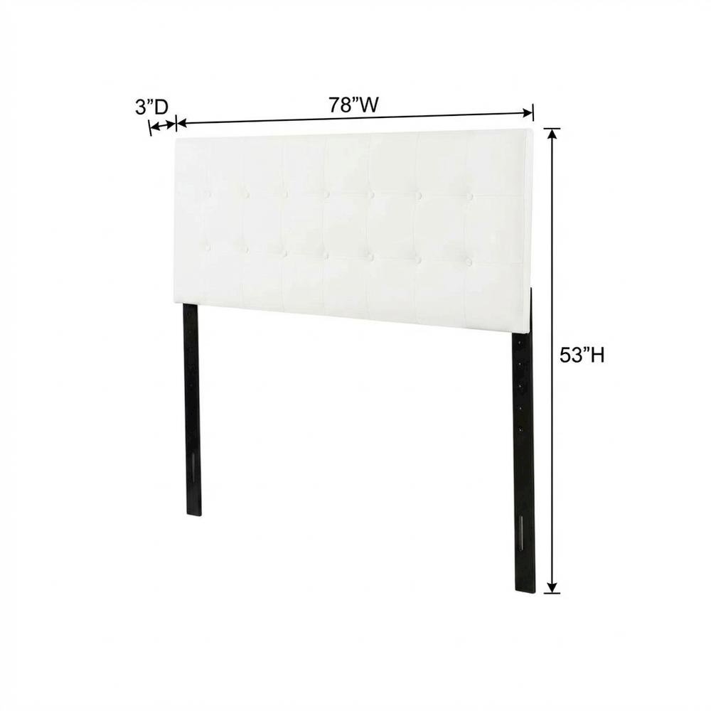 White King Headboard with Casual Design and Sturdy Frame Construction