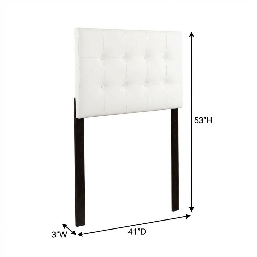 White Twin Headboard with Casual Style Frame Construction and Durable Build