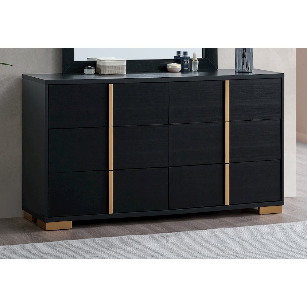 Glory Furniture Steeler Dresser, Black/Gold