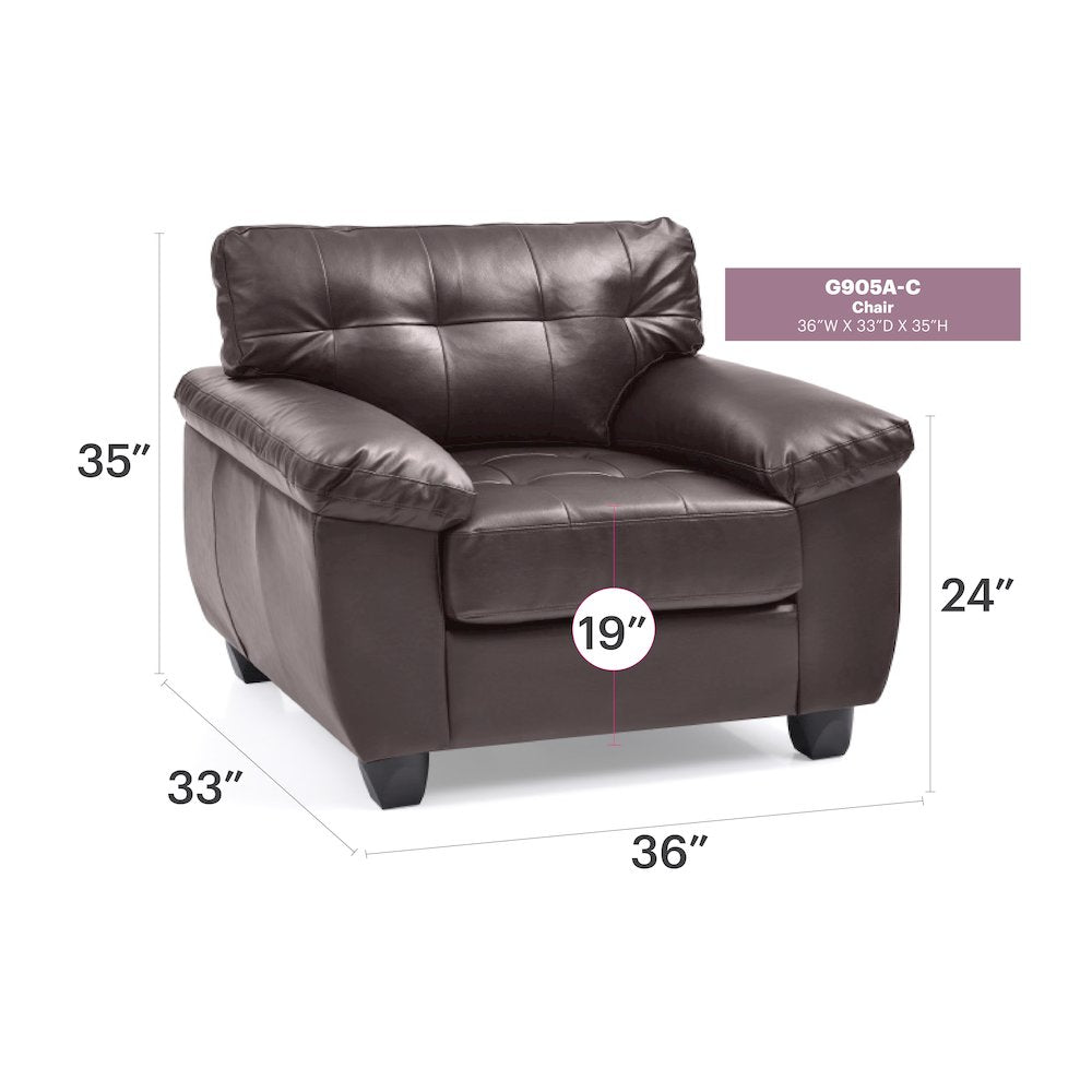 Glory Furniture Gallant Accent Chair in Cappuccino Color