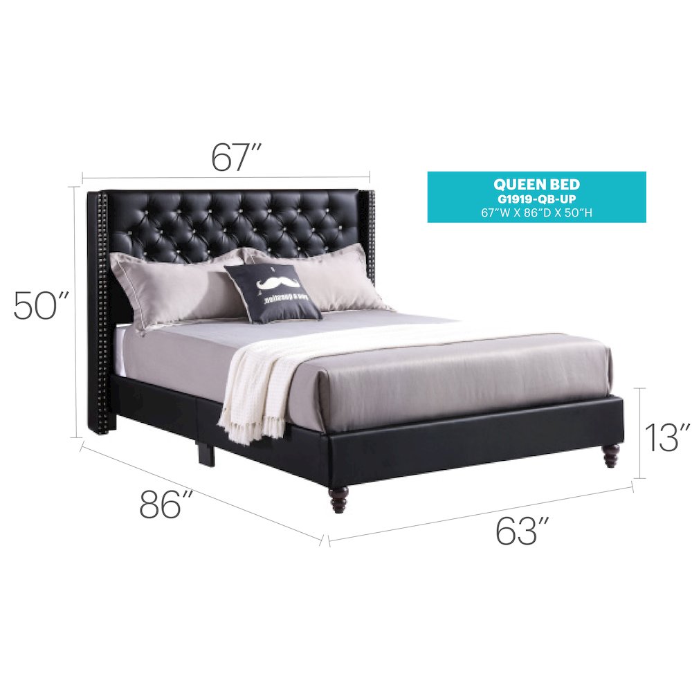 Glory Furniture Julie Queen Bed in Black Color