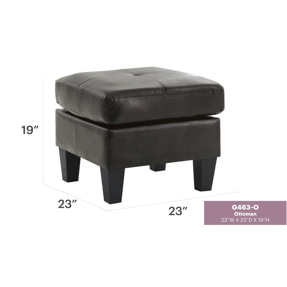 Glory Furniture Newbury Ottoman in Black Color