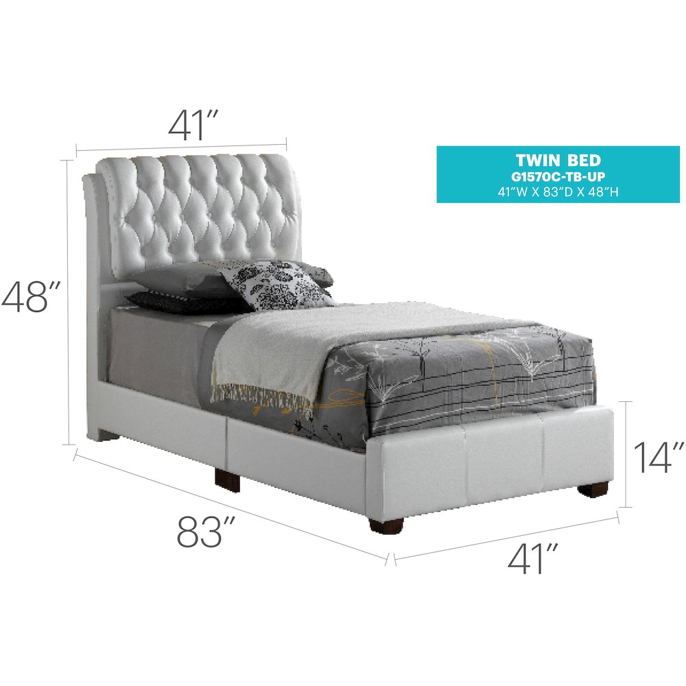 Glory Furniture Marilla Twin Bed, White