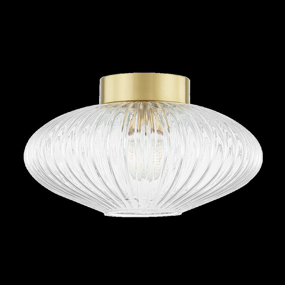 Reba Flush Mount, Aged Brass