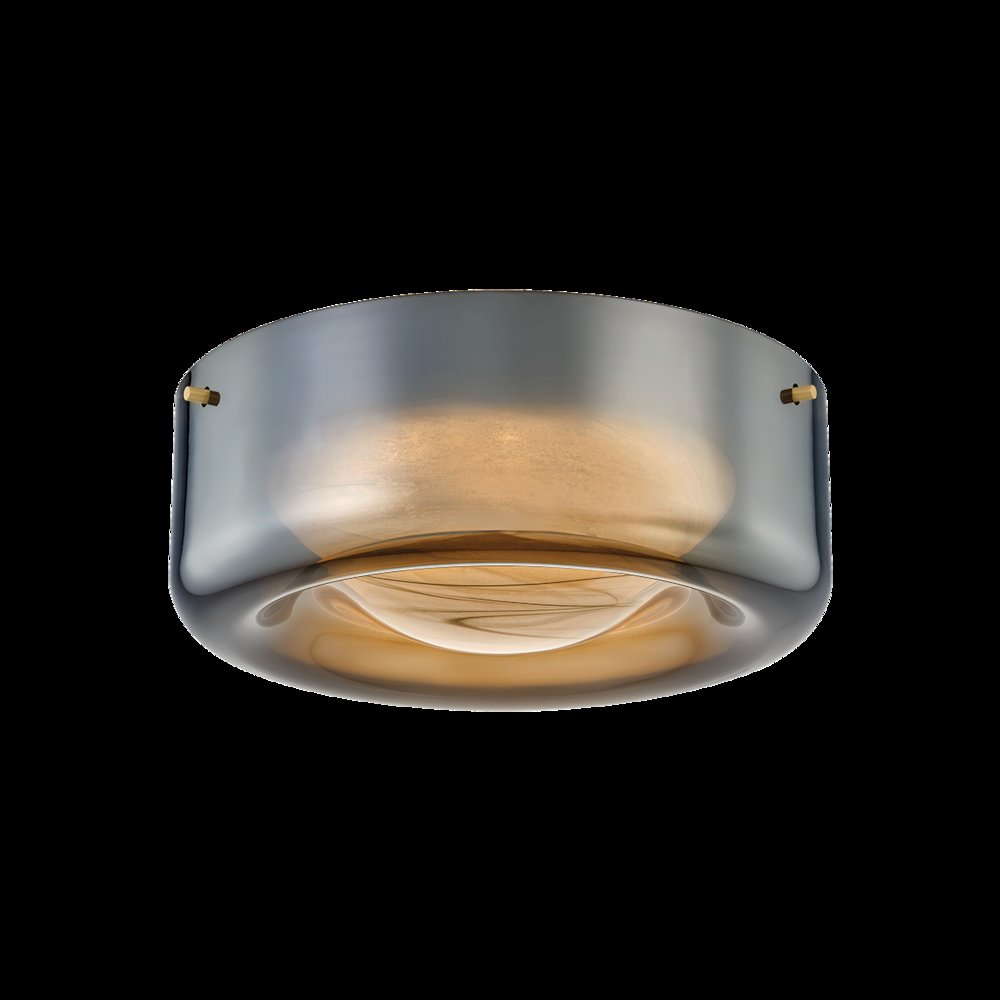 Eldred Flush Mount, Aged Brass
