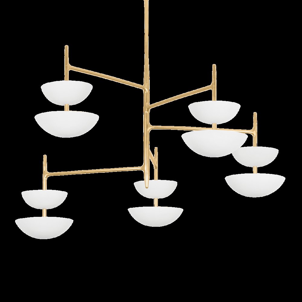 Evander Chandelier, Vintage Gold Leaf