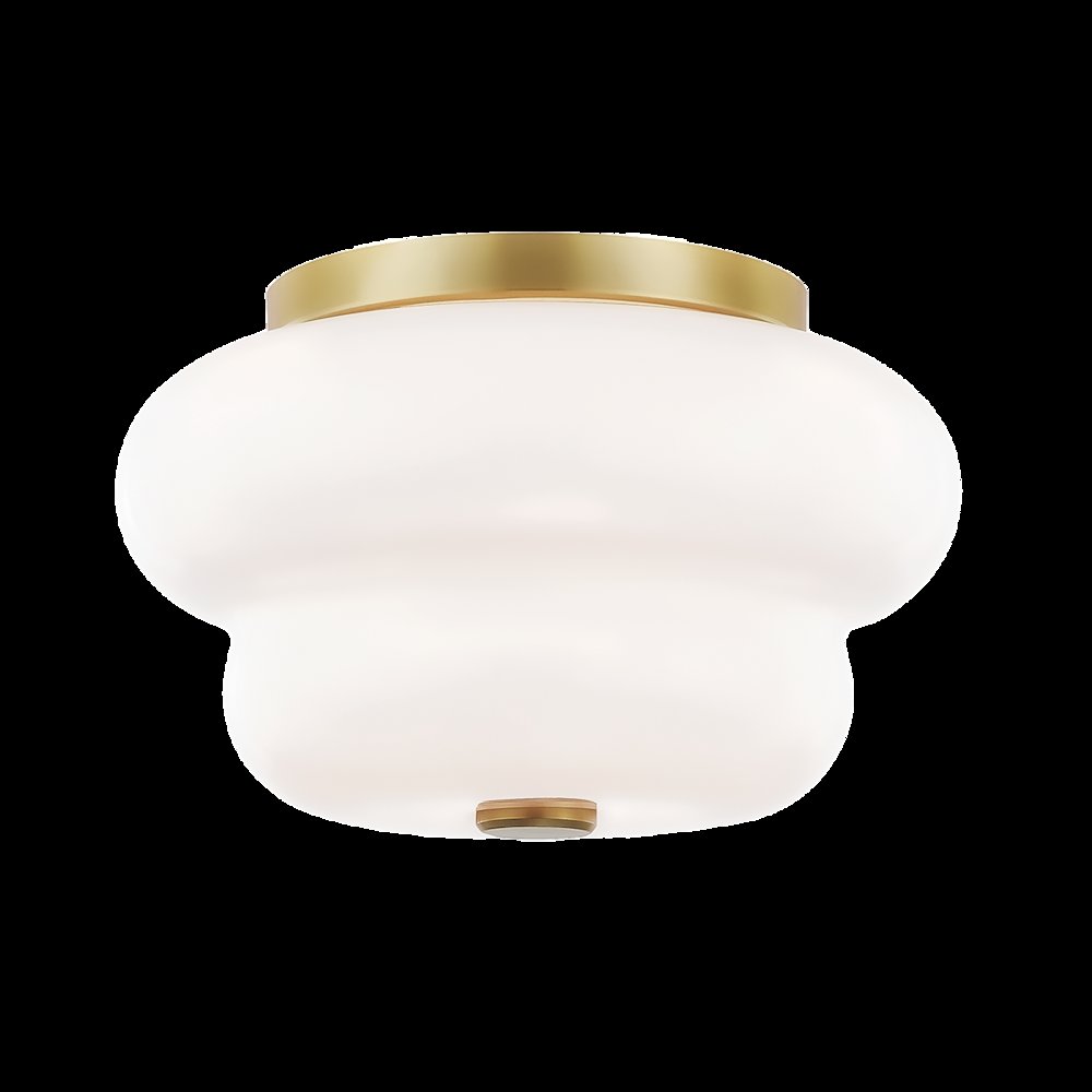 Hazel Flush Mount, Aged Brass