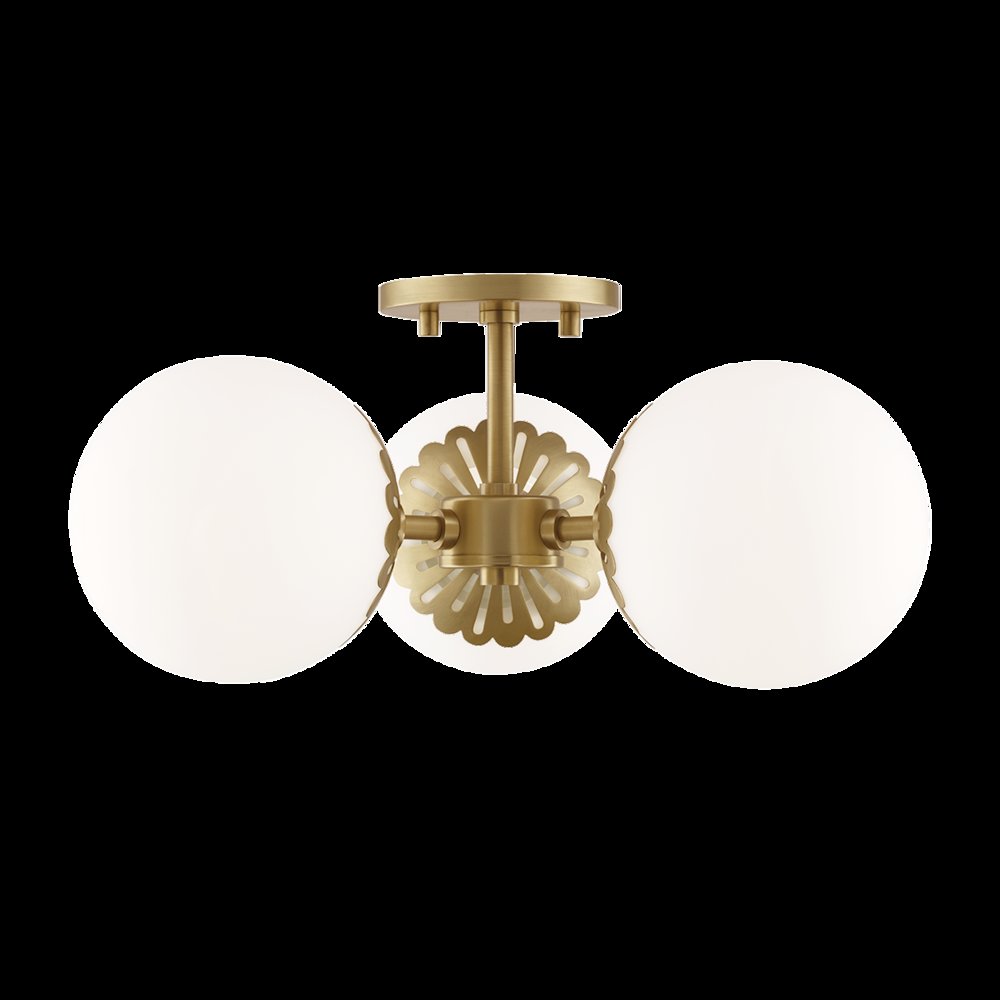 Paige Semi Flush, Aged Brass