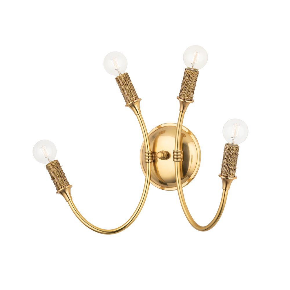 Amboy Wall Sconce, Aged Brass