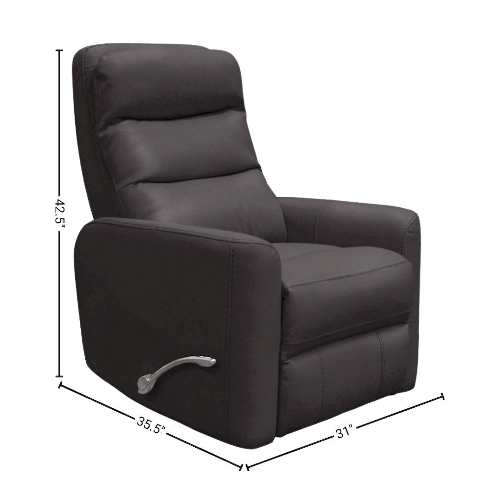 Chocolate Swivel Recliner Chair with Glider Base and Soft Fabric Comfort