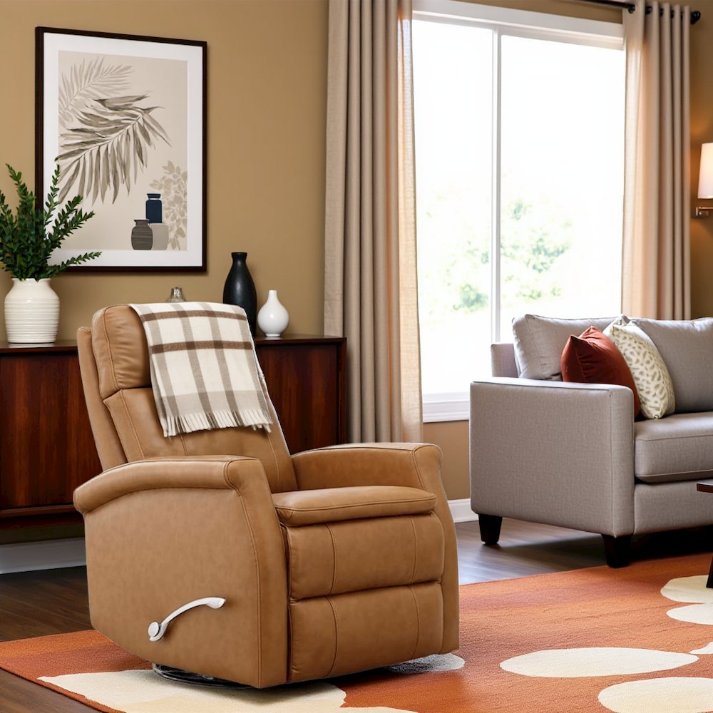 Beige Swivel Glider Recliner, Nursing Chair, Baby Glider Chair for Nursery