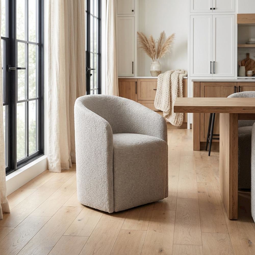 Aged Gray Dining Chair with Modern Style and Distressed Finish