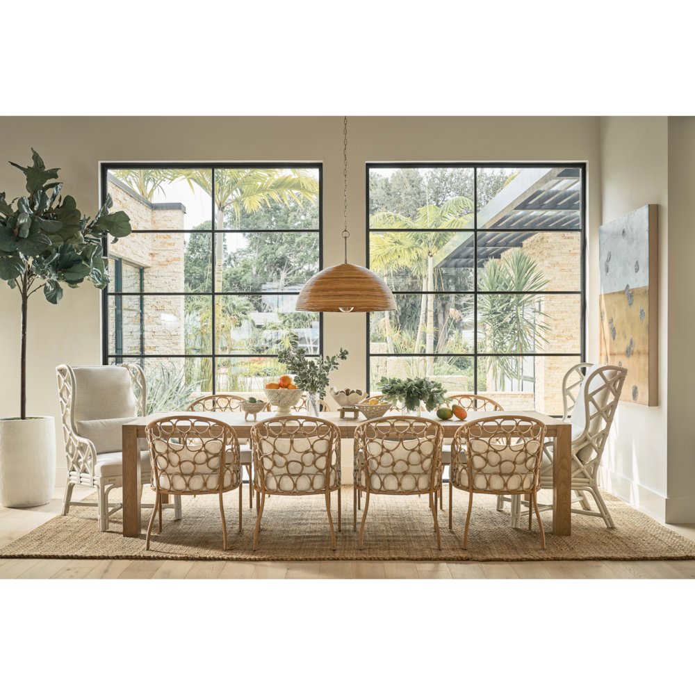 Santa Rosa Arm Chair In White Rattan Color