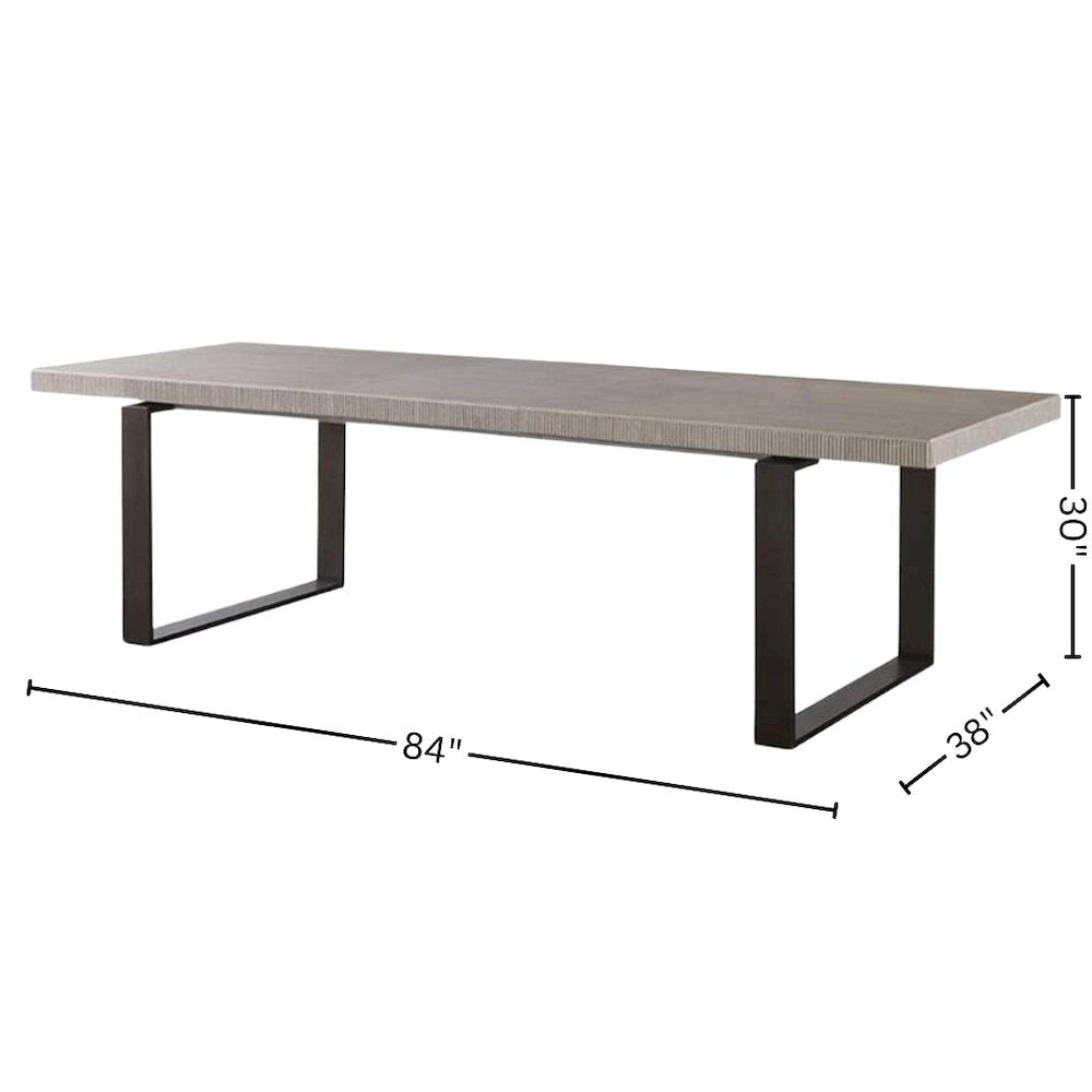 Gray Extendable Dining Table with Wood Top and Bronze Metal Base