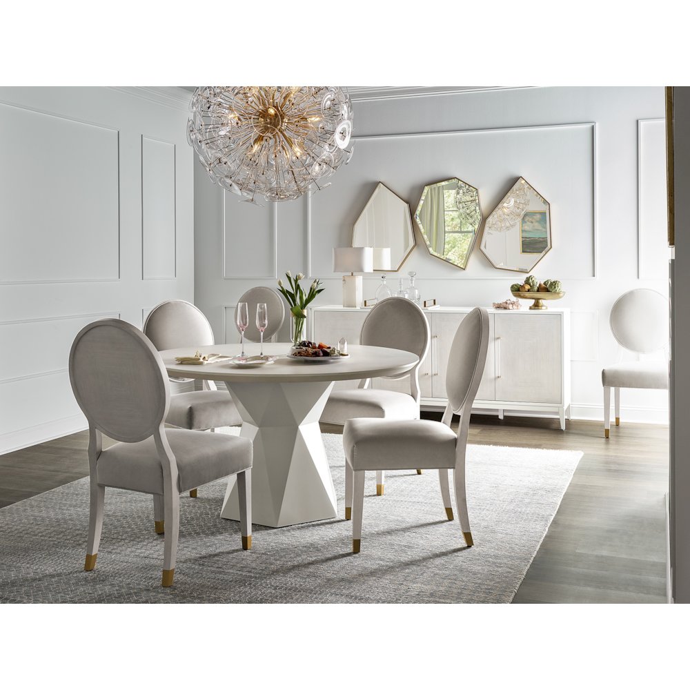 Love Joy Bliss Oval Back Side Chair (Set Of 2) In White Lacquer Color