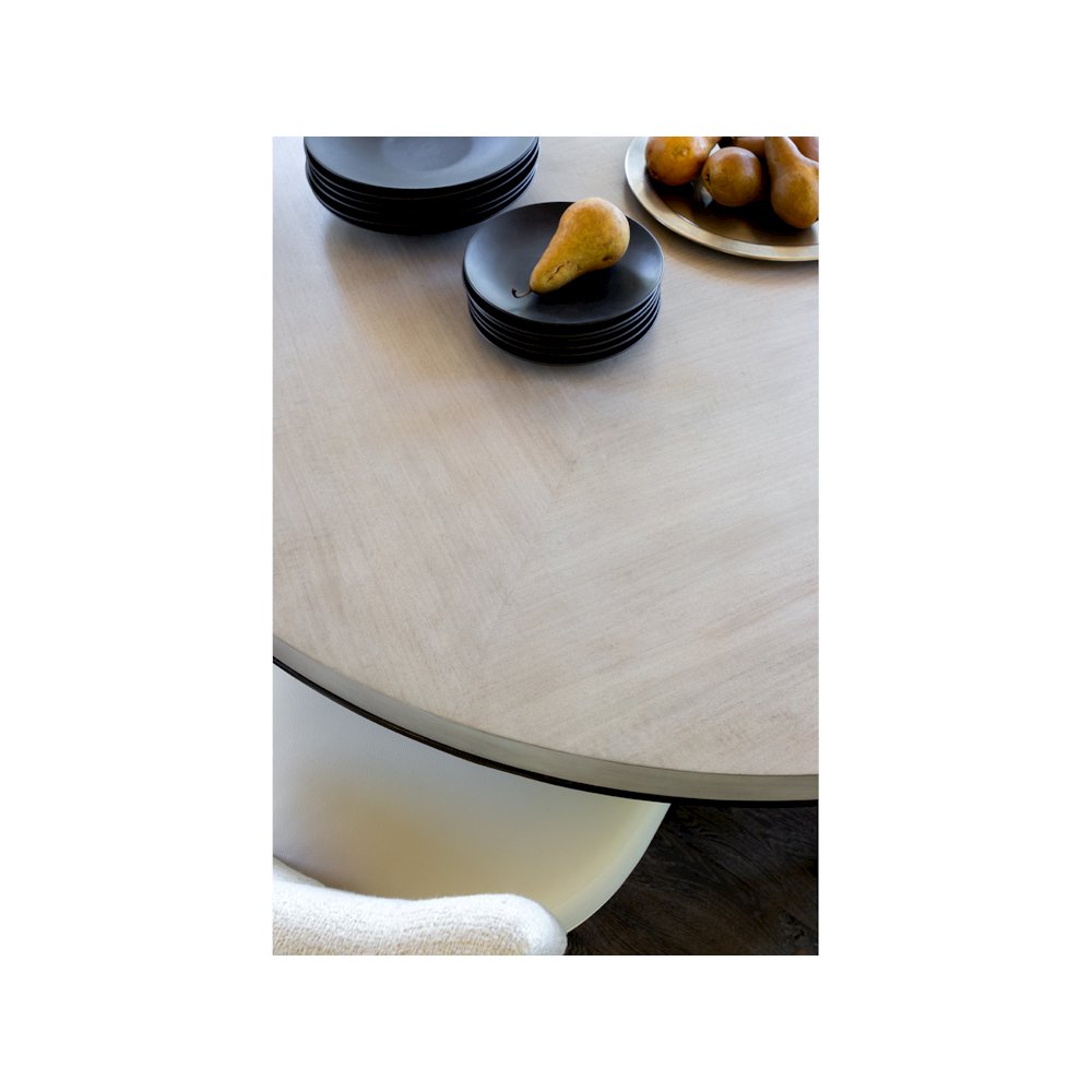 Topanga Round Dining Table In Silver Fox/Otter Color