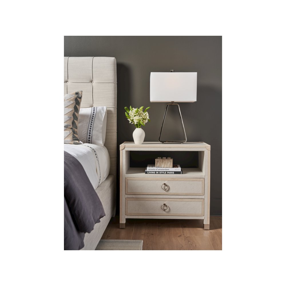 Riven Nightstand In Polished Nickel Color