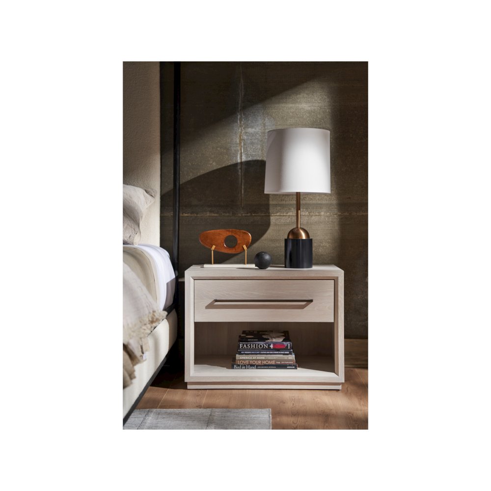 Astrid Drawer Nightstand In White Oak Color