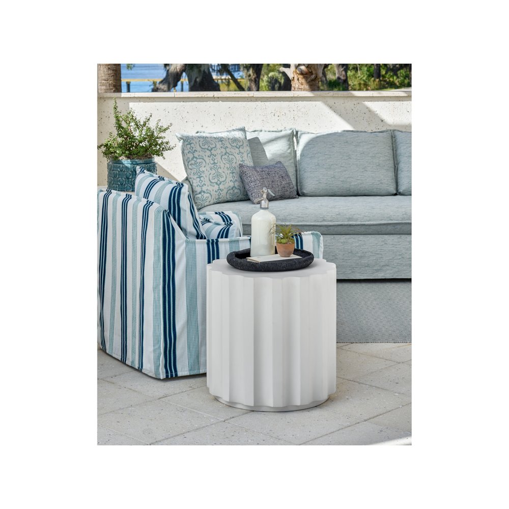 Edisto Side Table In Abaco White Color
