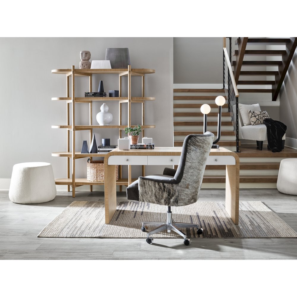 Desk In Tech Oak/Glacier Color