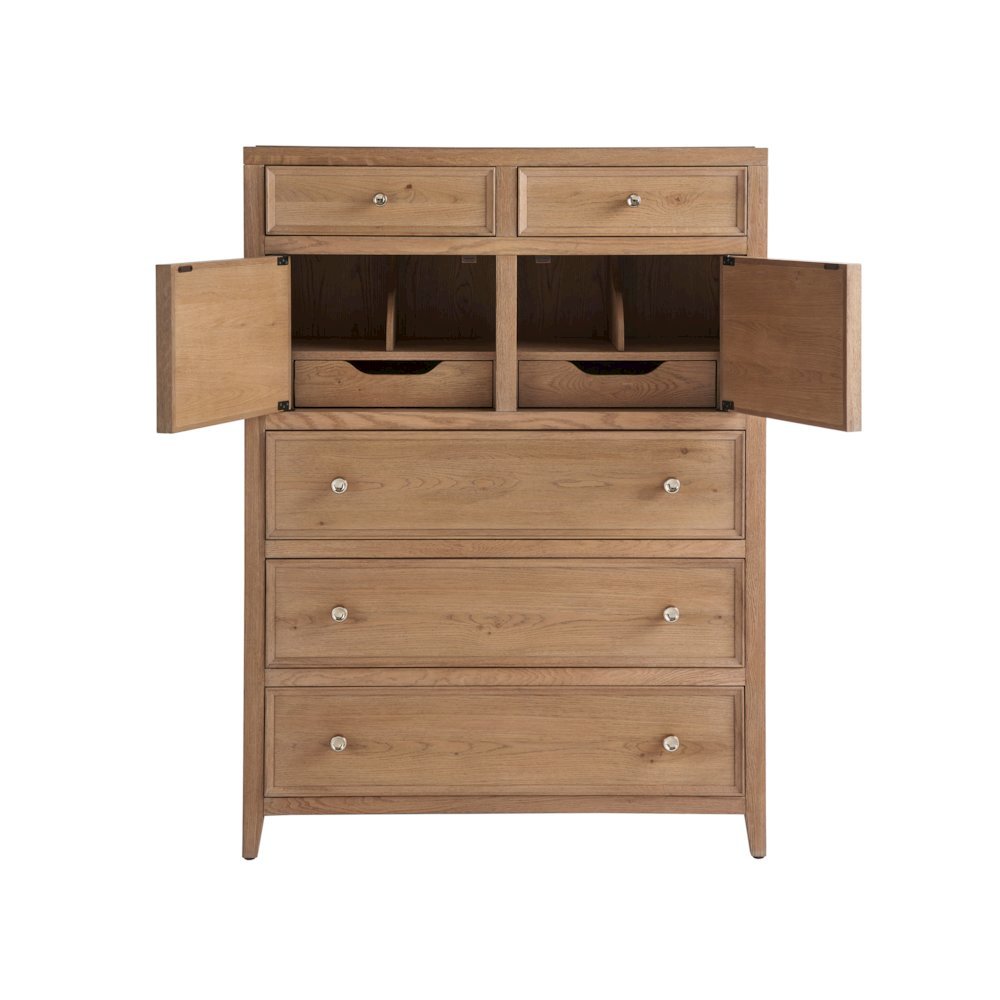 Beige Chest of Drawers with Doors and Drawers for Bedroom Furniture