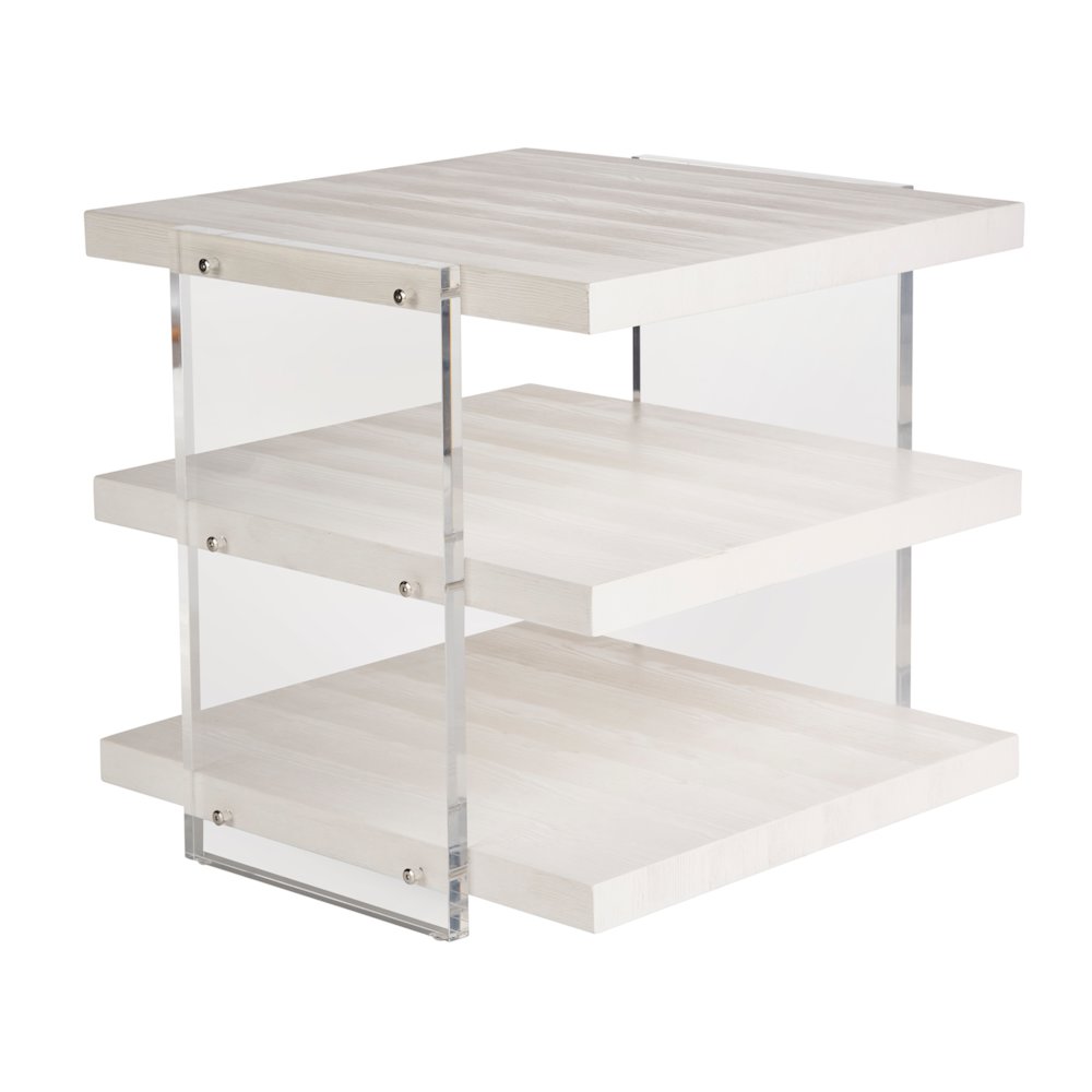 St Kitts End Table In White Sand Color