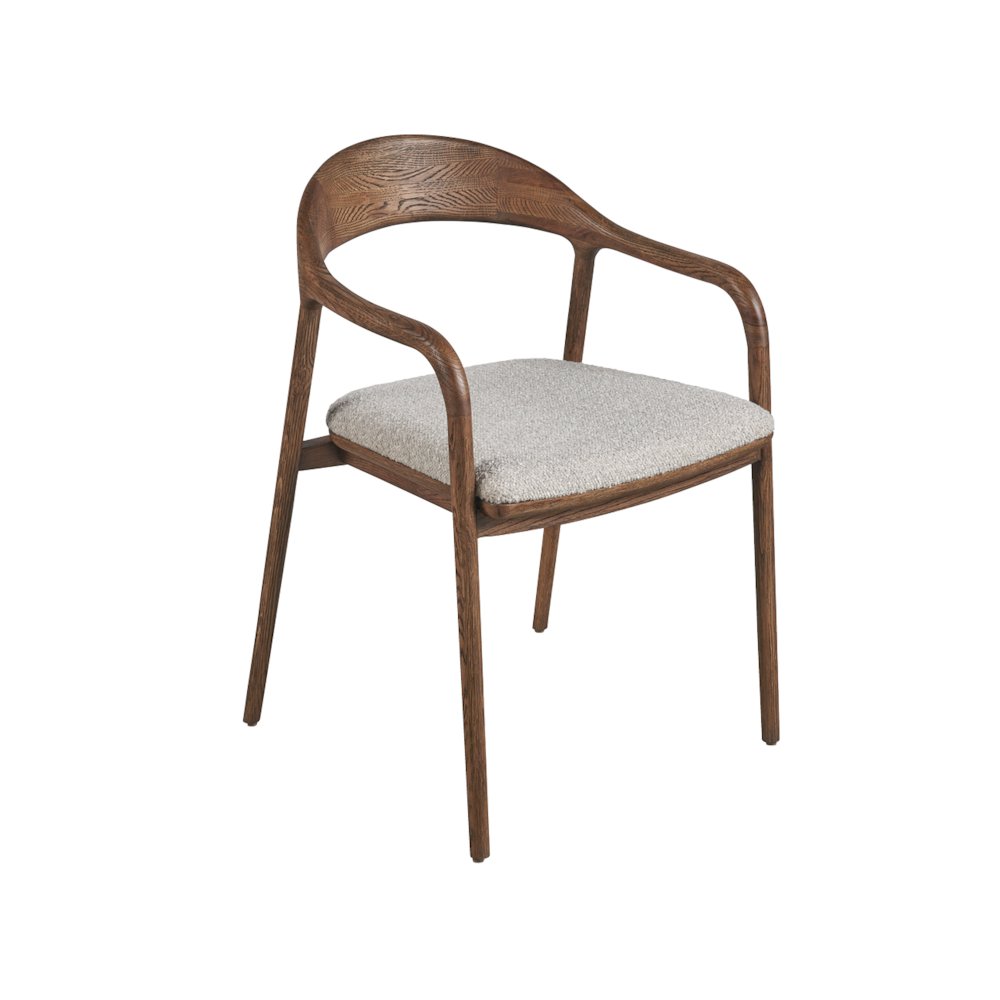 Echo Dining Arm Chair In Medium Brown Oak Color