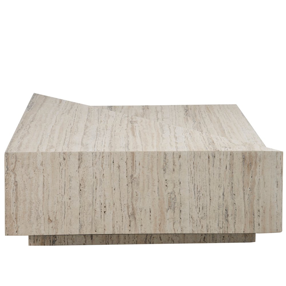 Daxton Cocktail Table In White Travertine Color