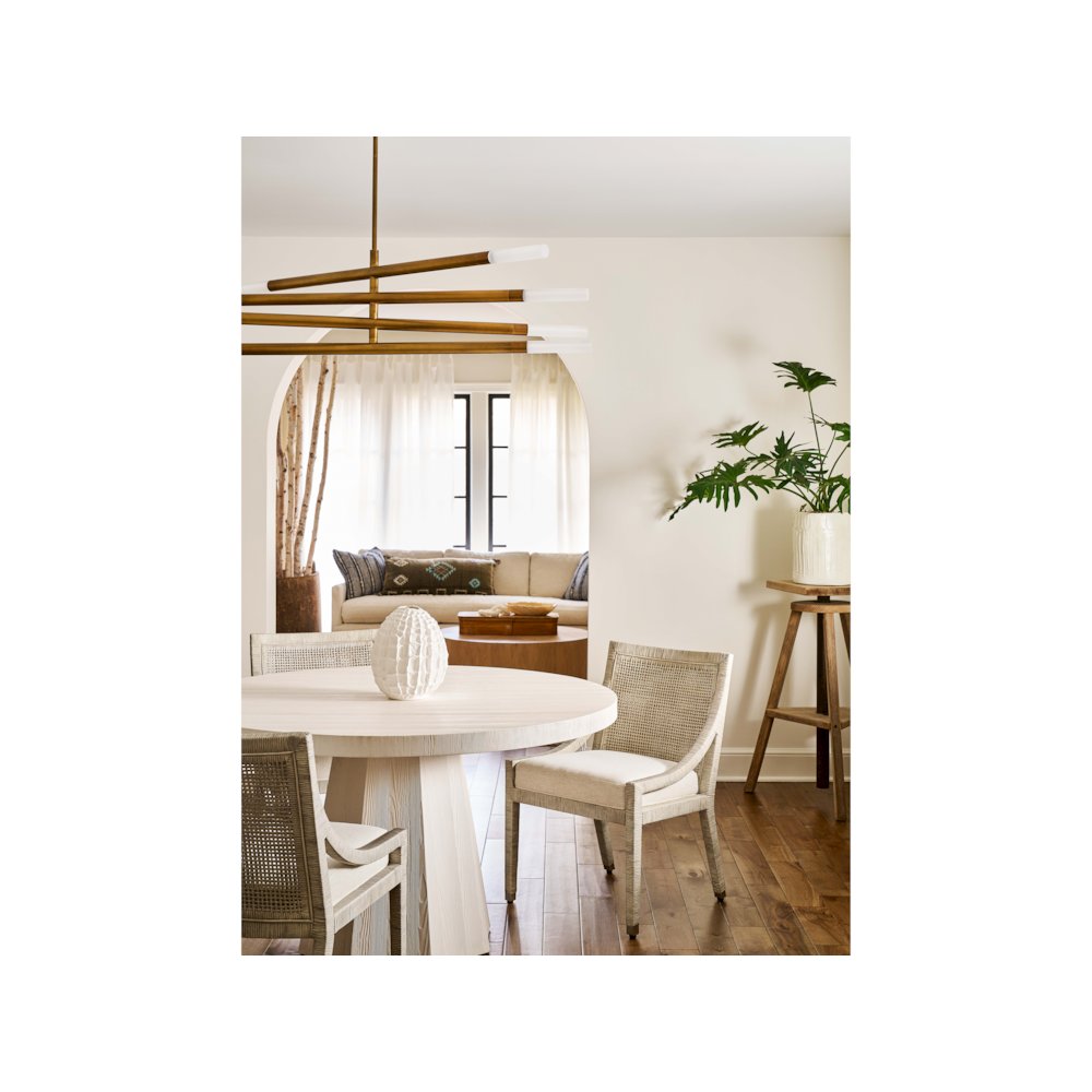 Longboat Dining Chair In White Rattan Color