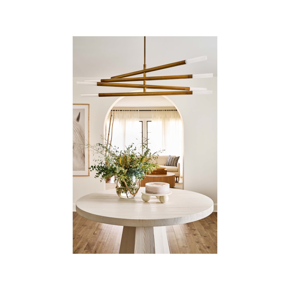 Mackinaw Round Dining Table In White Sand Color