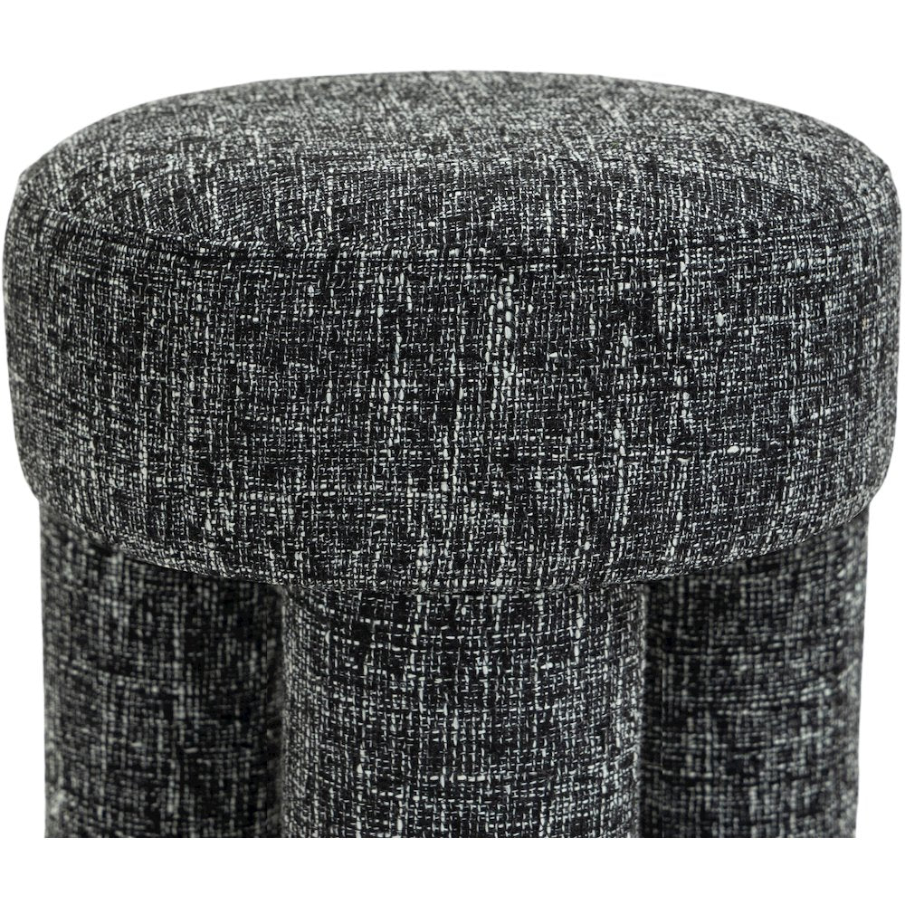 Larson Black Polyester Fabric Ottoman/Stool