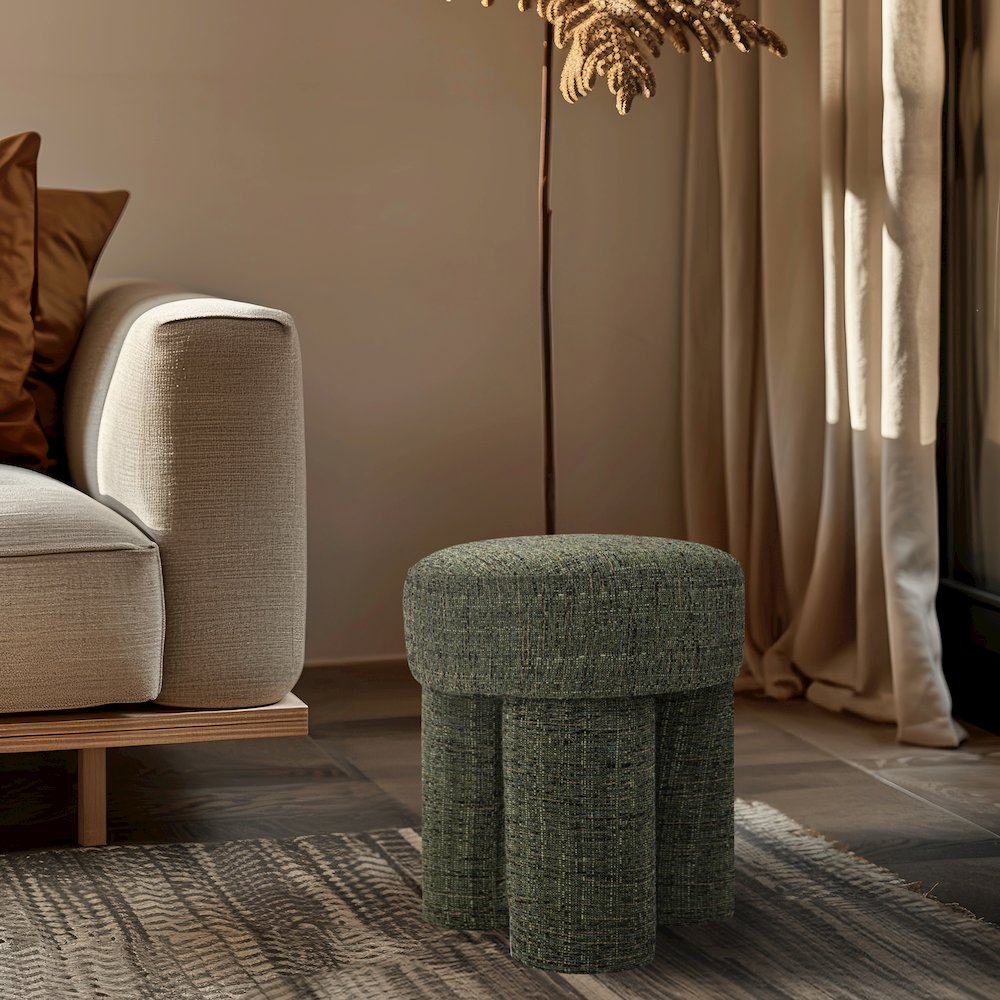Larson Green Polyester Fabric Ottoman/Stool