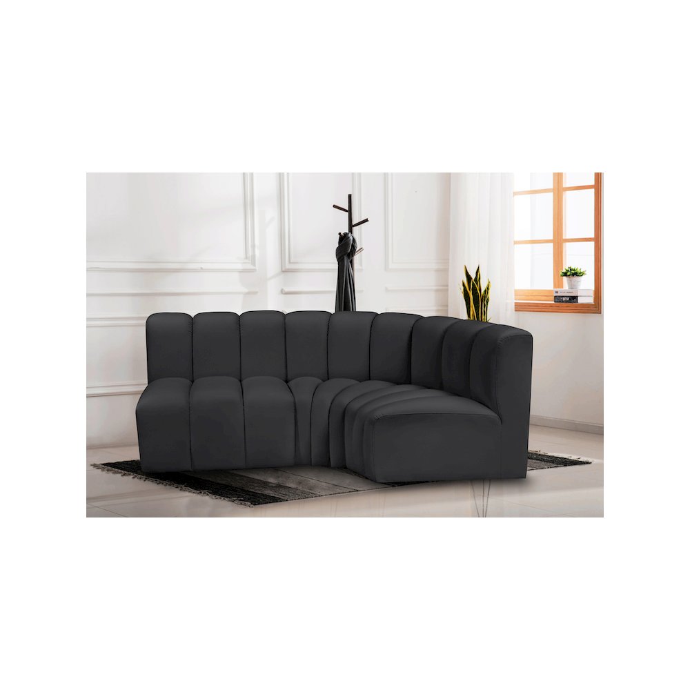 Arc Black Vegan Leather Modular Sofa