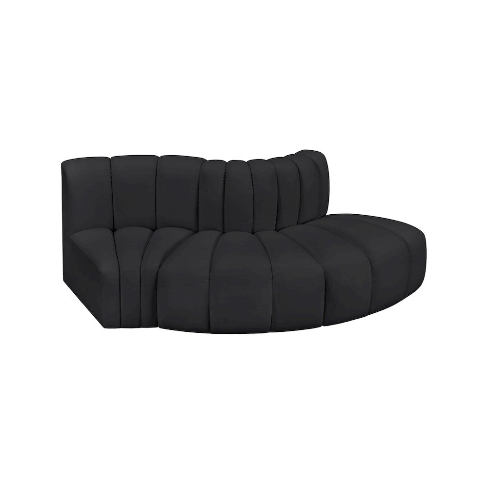 Arc Black Vegan Leather Modular Sofa