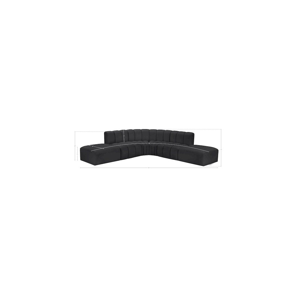 Arc Black Vegan Leather Modular Sofa