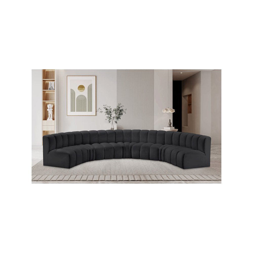 Arc Black Vegan Leather Modular Sofa