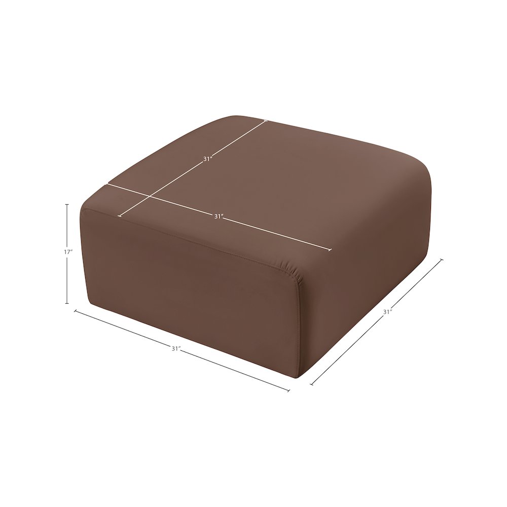 Arc Brown Vegan Leather Ottoman