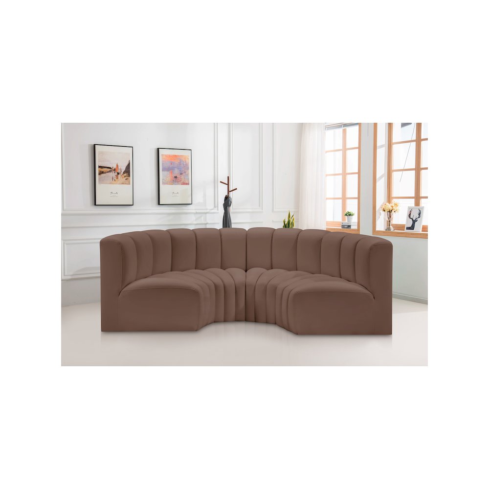 Arc Brown Vegan Leather Modular Sofa